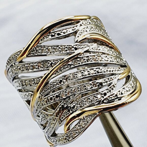 💍 Fashion Trendy Wave Stackable Rings for Women, EVGG1375 - Picture 13 of 15